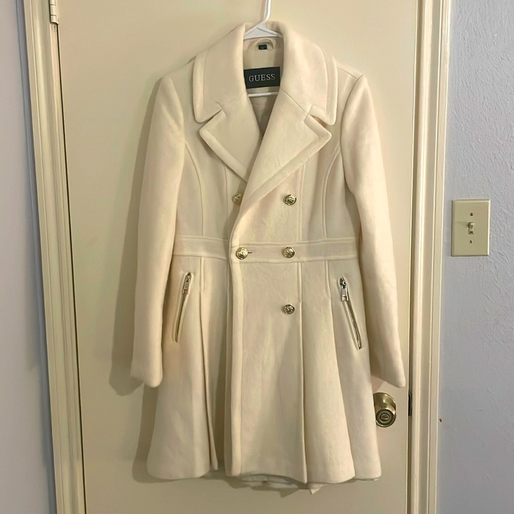 Guess Pea Coat - Cream/Off White
